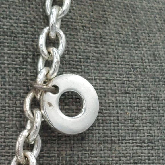 Vintage Necklace Chunky Bib Mother of Pearl and Metal Circle Charms Boho Rope Ch - Picture 6 of 9